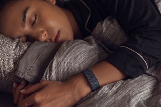 Woman wearing Hume Band 2.0 while sleeping